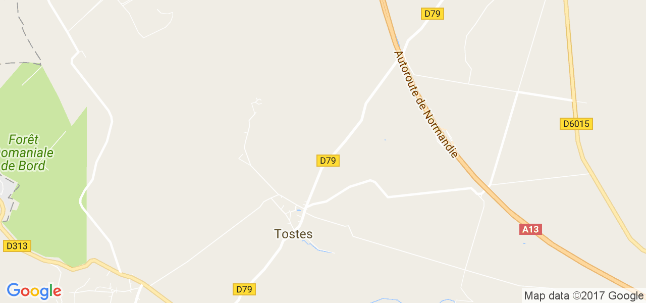 map de la ville de Tostes