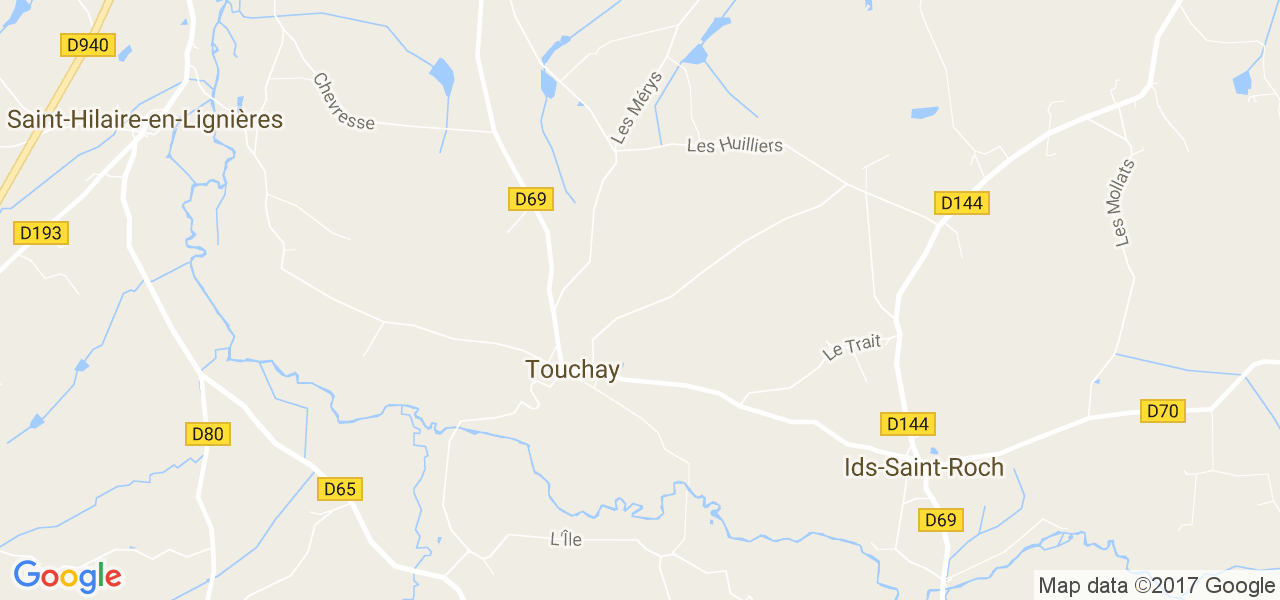 map de la ville de Touchay
