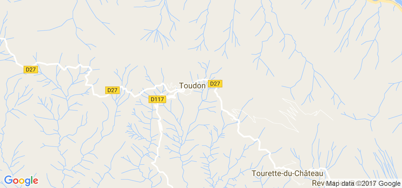 map de la ville de Toudon