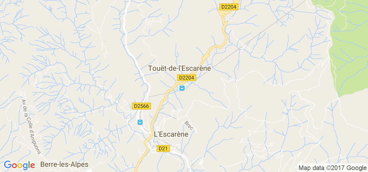 map de la ville de Touët-de-l'Escarène