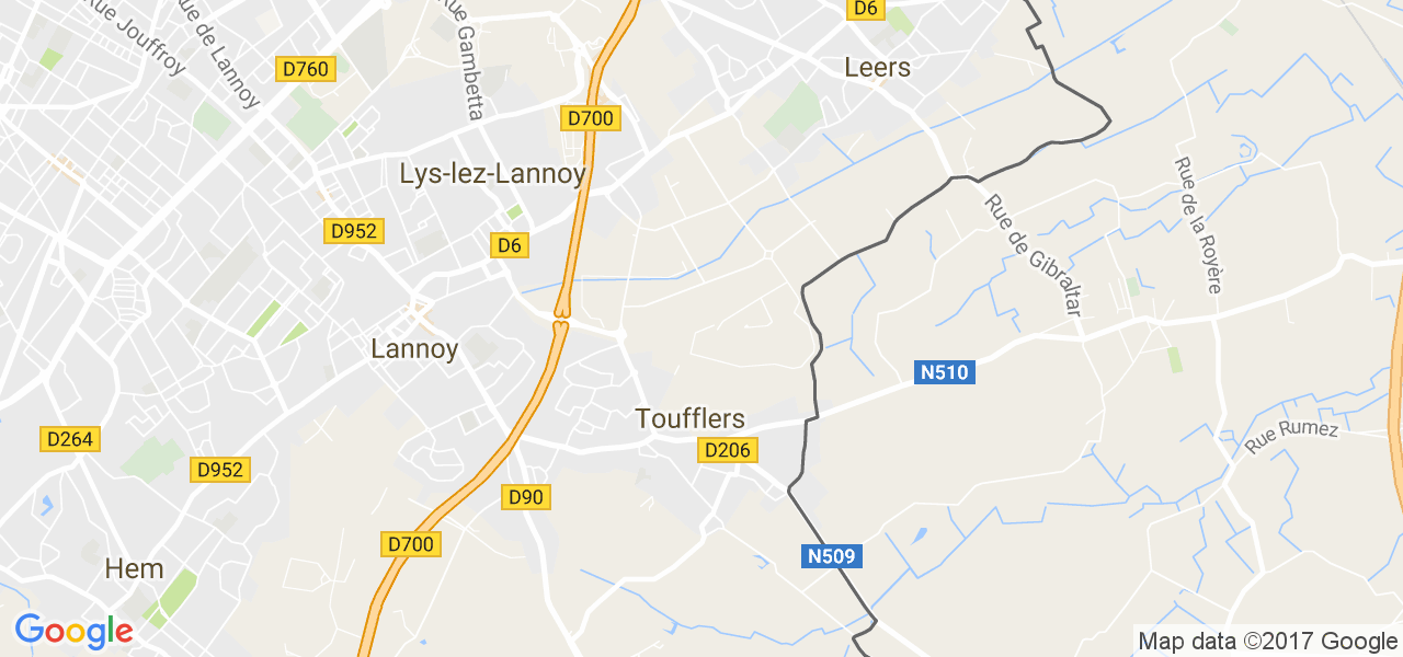 map de la ville de Toufflers
