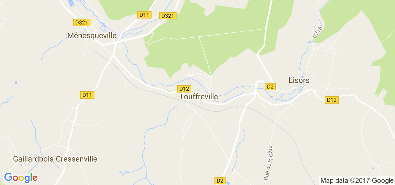 map de la ville de Touffréville