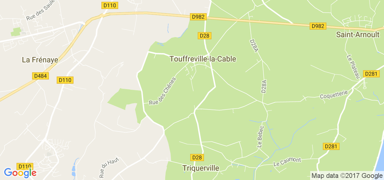 map de la ville de Touffreville-la-Cable