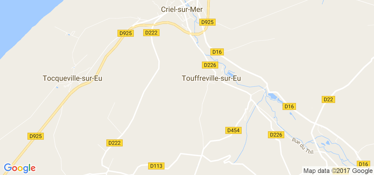 map de la ville de Touffreville-sur-Eu