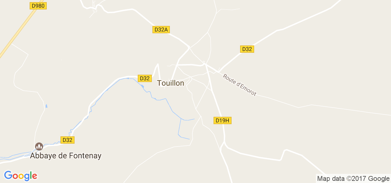 map de la ville de Touillon