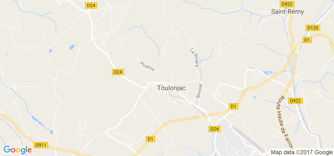 map de la ville de Toulonjac