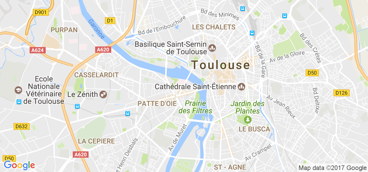 map de la ville de Toulouse