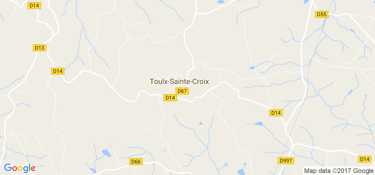 map de la ville de Toulx-Sainte-Croix