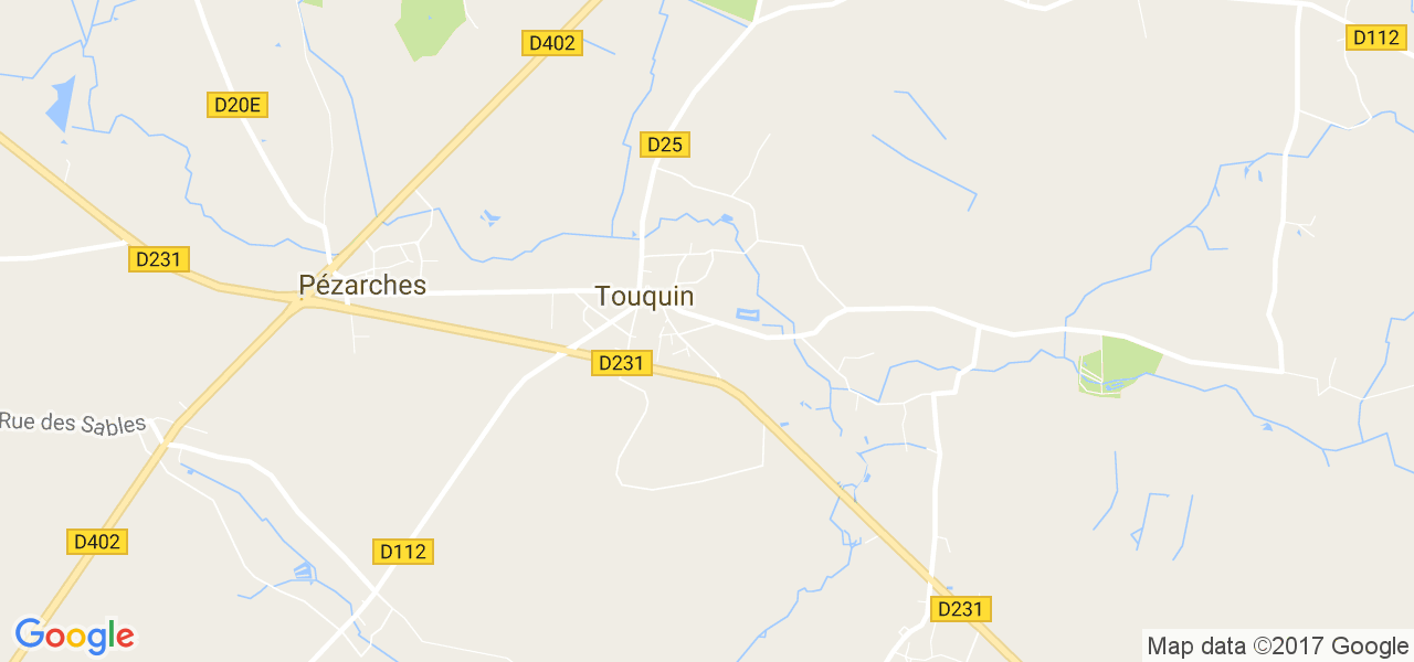 map de la ville de Touquin