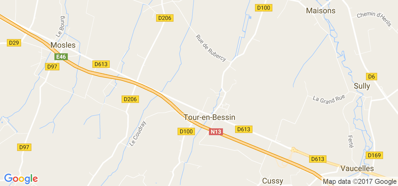 map de la ville de Tour-en-Bessin