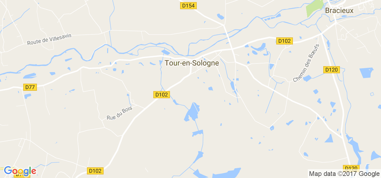 map de la ville de Tour-en-Sologne