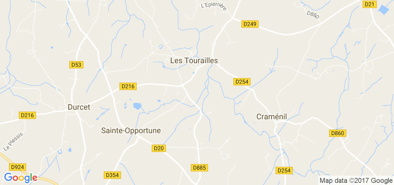 map de la ville de Tourailles