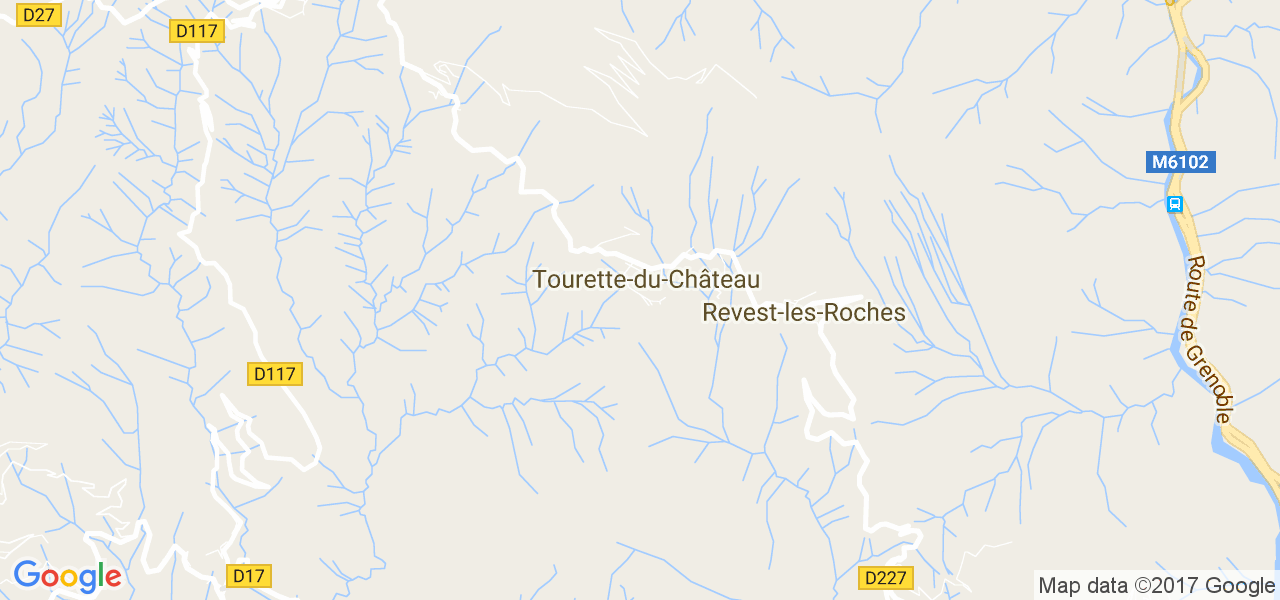 map de la ville de Tourette-du-Château