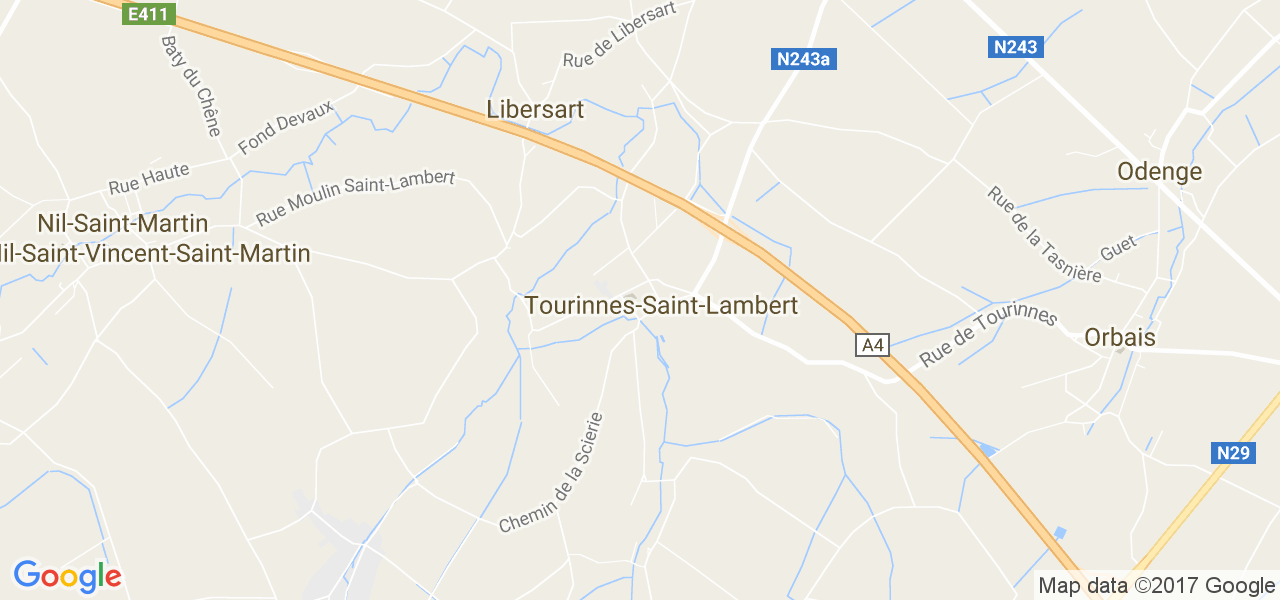 map de la ville de Tourinnes-Saint-Lambert