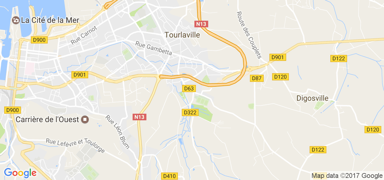 map de la ville de Tourlaville