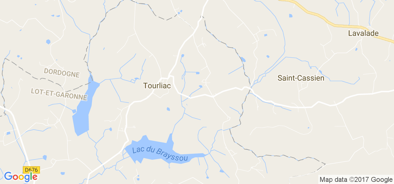 map de la ville de Tourliac