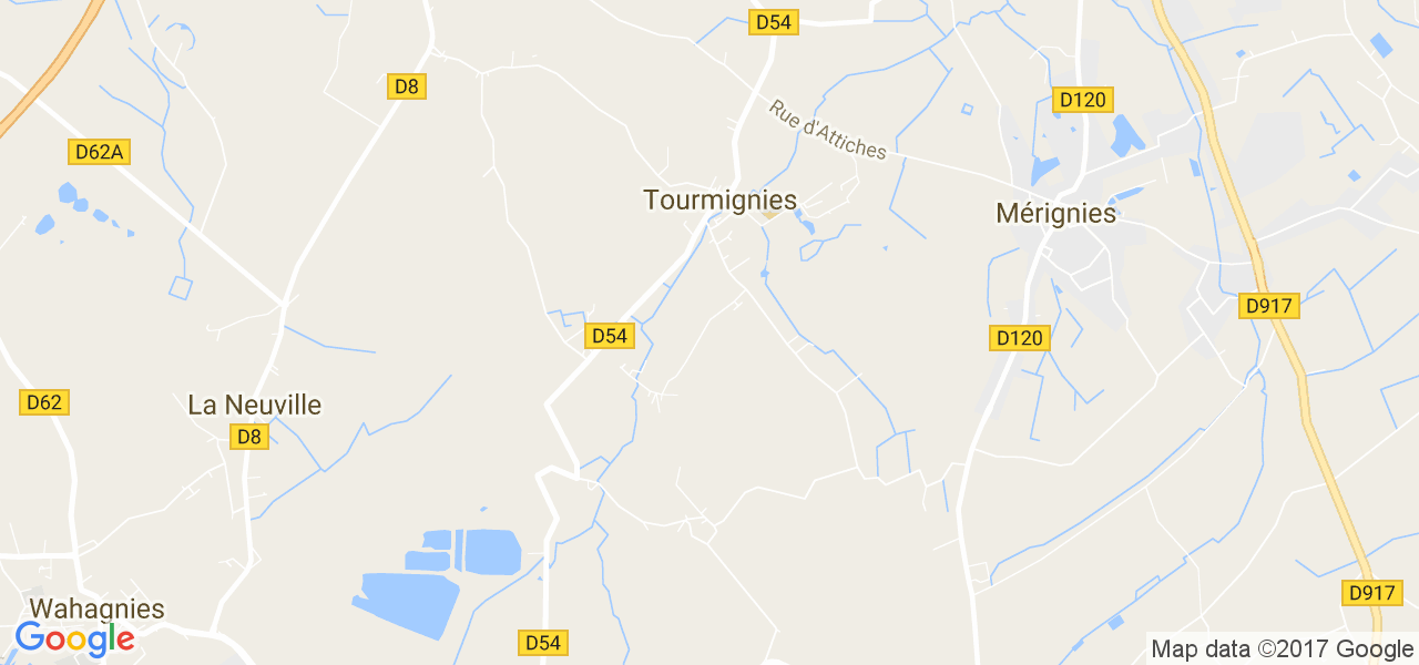 map de la ville de Tourmignies