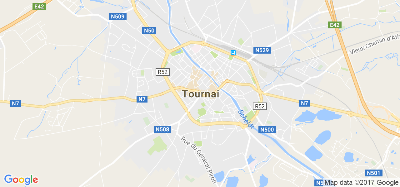 map de la ville de Tournai