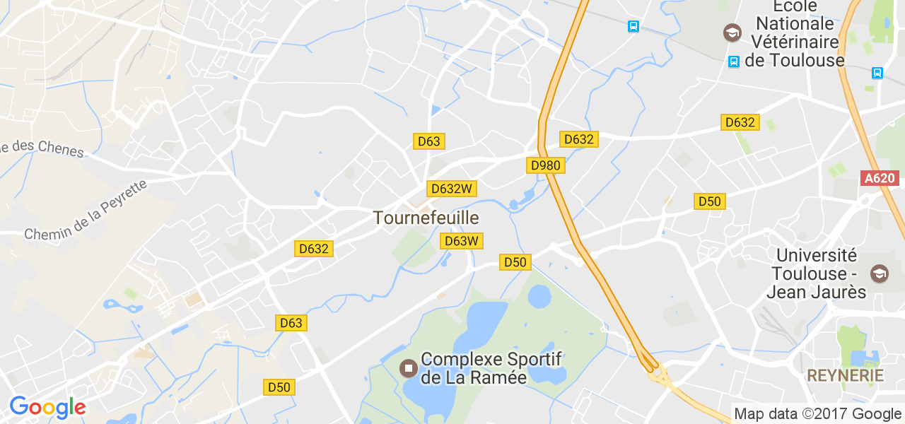 map de la ville de Tournefeuille