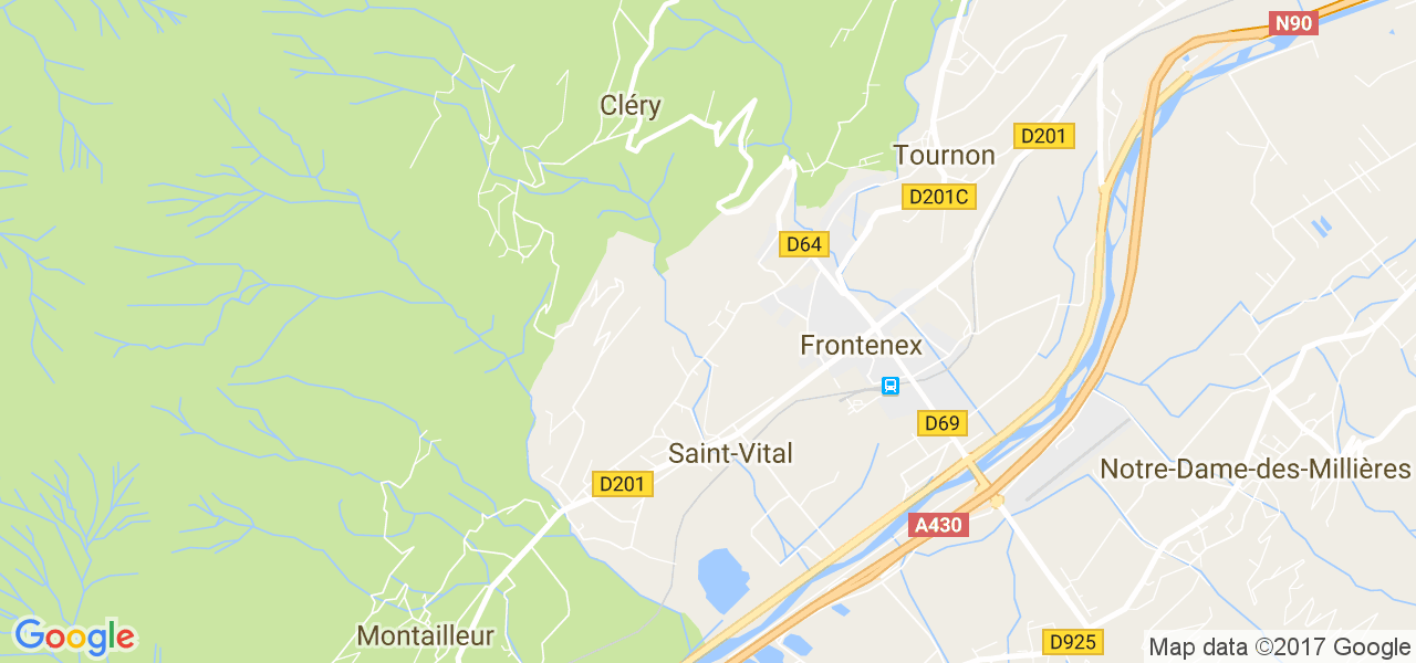 map de la ville de Tournon