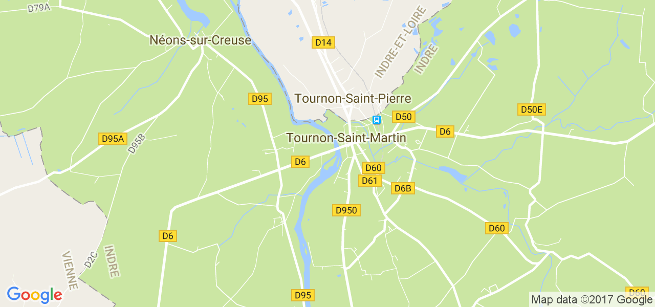 map de la ville de Tournon-Saint-Martin