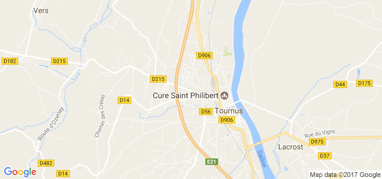 map de la ville de Tournus