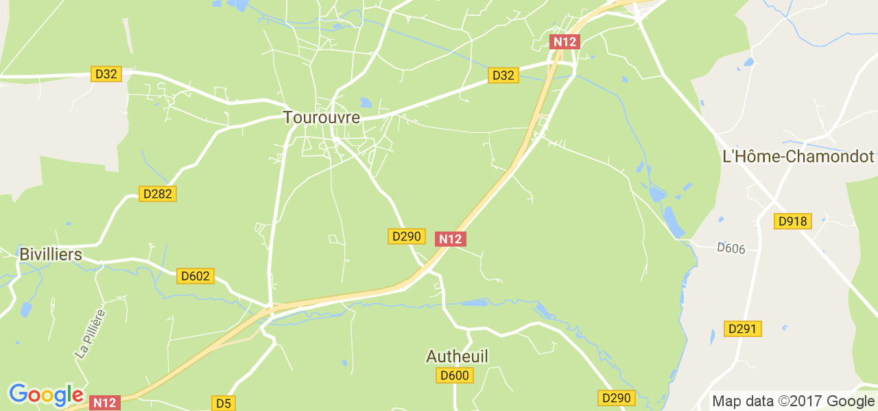 map de la ville de Tourouvre