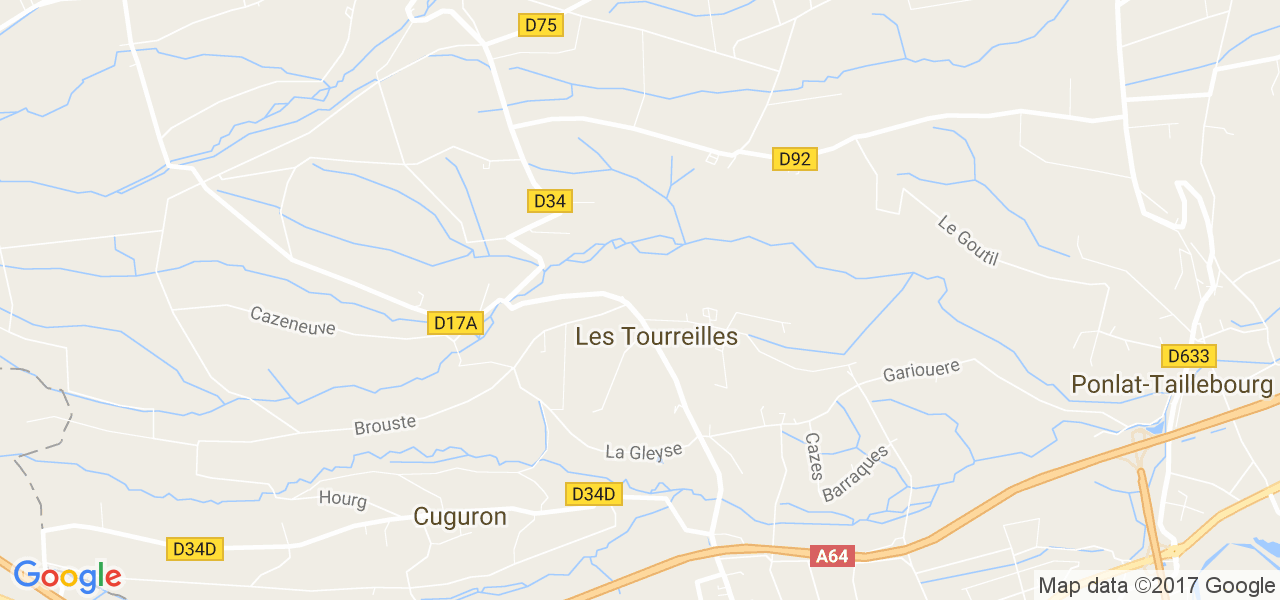 map de la ville de Tourreilles