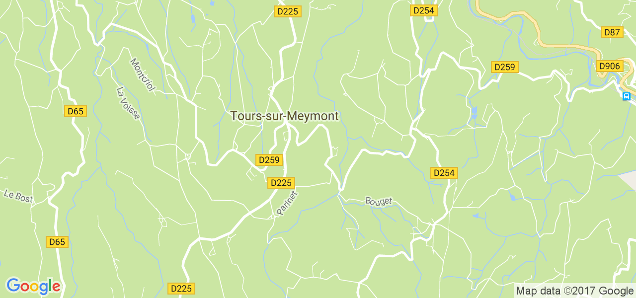 map de la ville de Tours-sur-Meymont