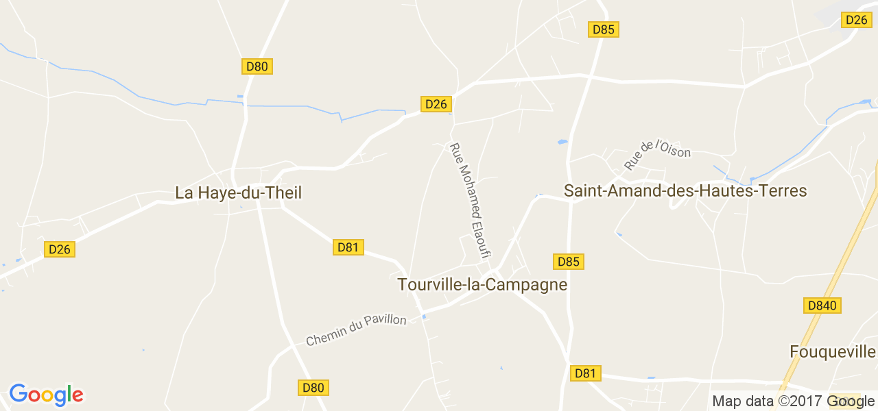 map de la ville de Tourville-la-Campagne