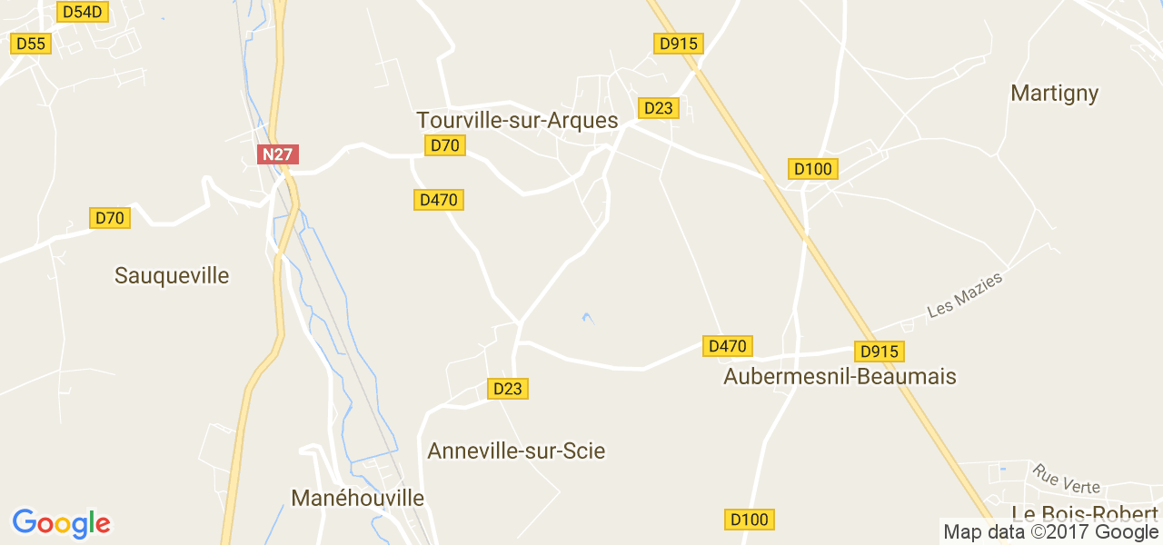 map de la ville de Tourville-sur-Arques