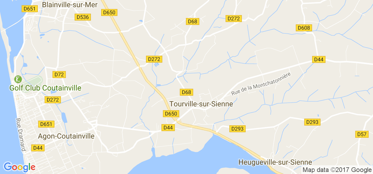 map de la ville de Tourville-sur-Sienne