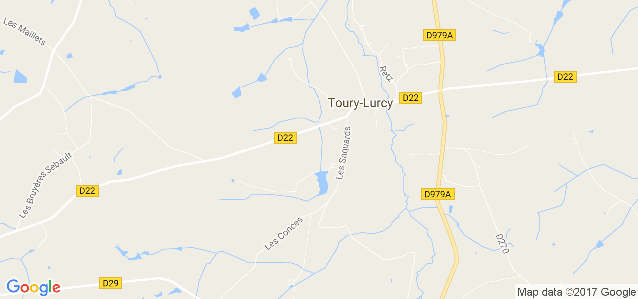 map de la ville de Toury-Lurcy