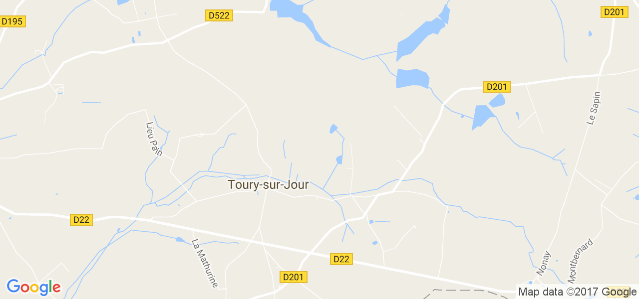 map de la ville de Toury-sur-Jour