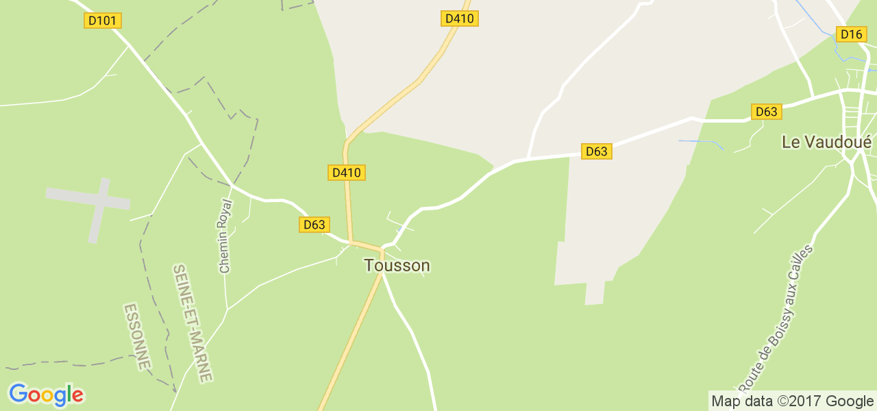 map de la ville de Tousson