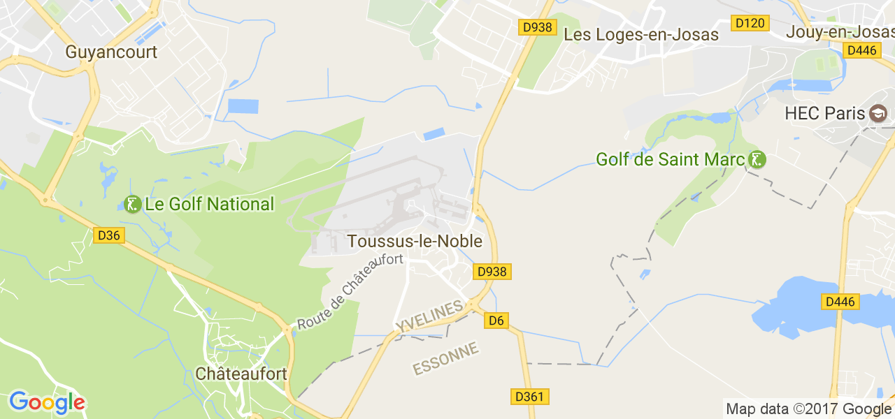 map de la ville de Toussus-le-Noble