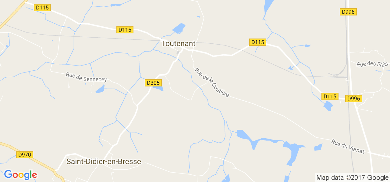 map de la ville de Toutenant