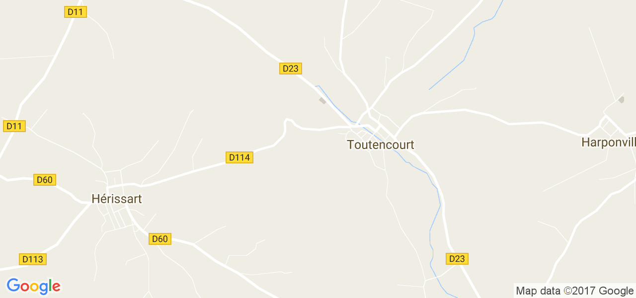 map de la ville de Toutencourt