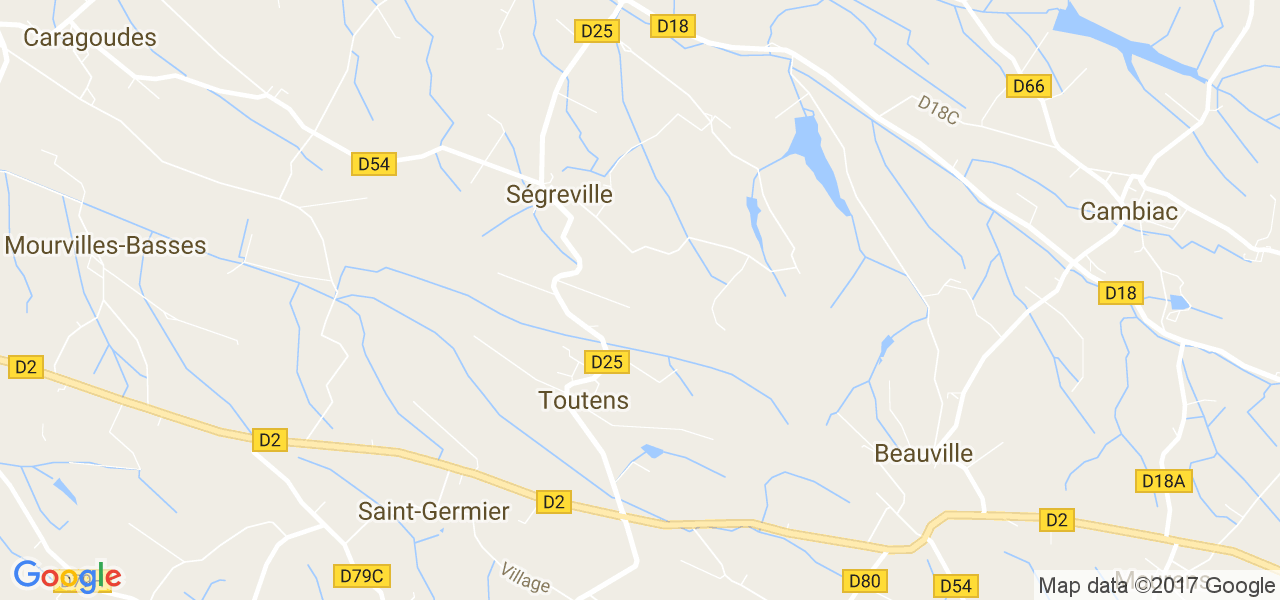 map de la ville de Toutens