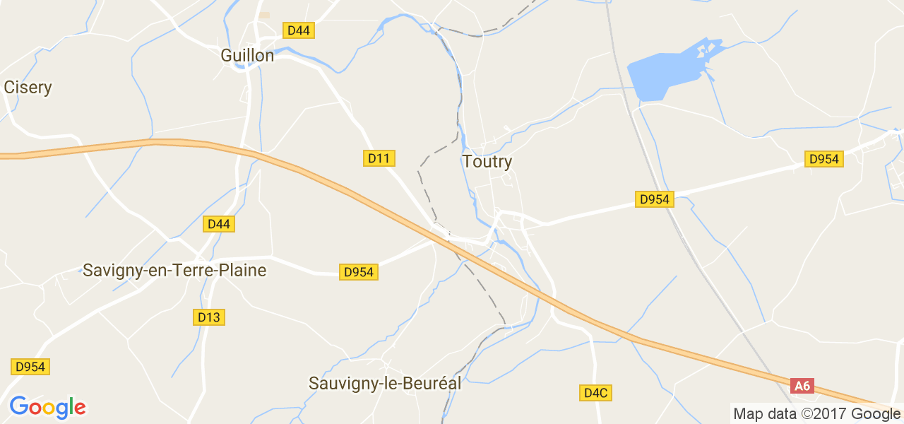 map de la ville de Toutry