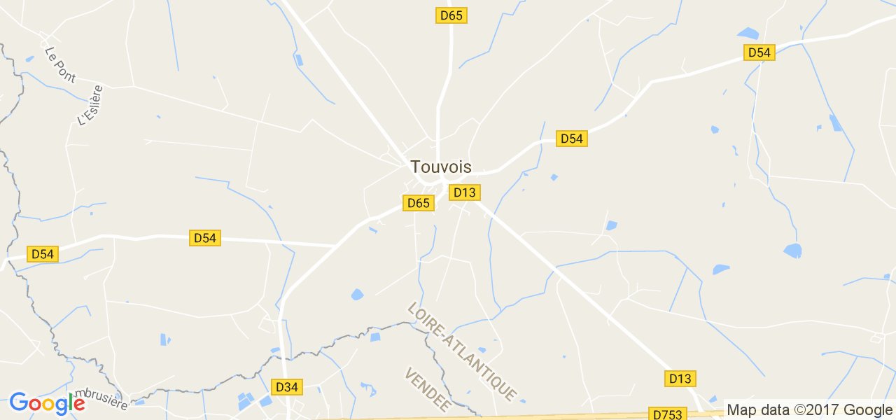 map de la ville de Touvois