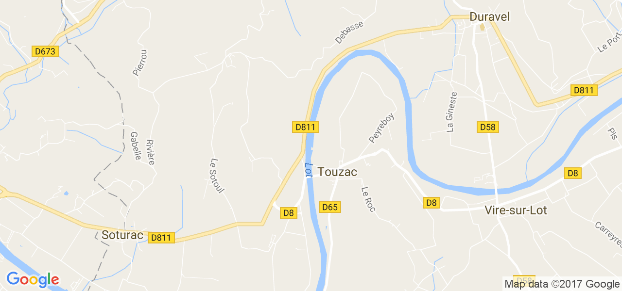 map de la ville de Touzac