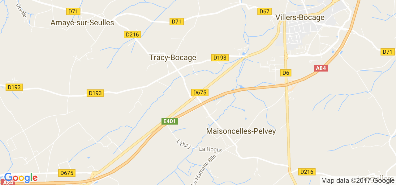 map de la ville de Tracy-Bocage