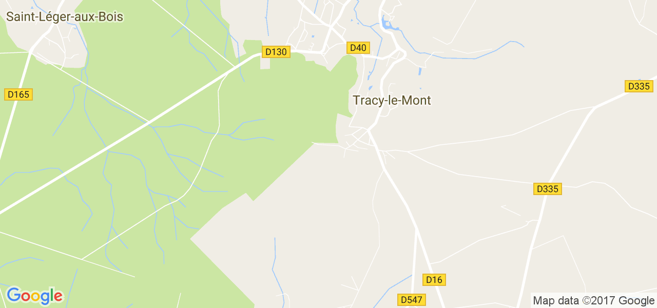 map de la ville de Tracy-le-Mont