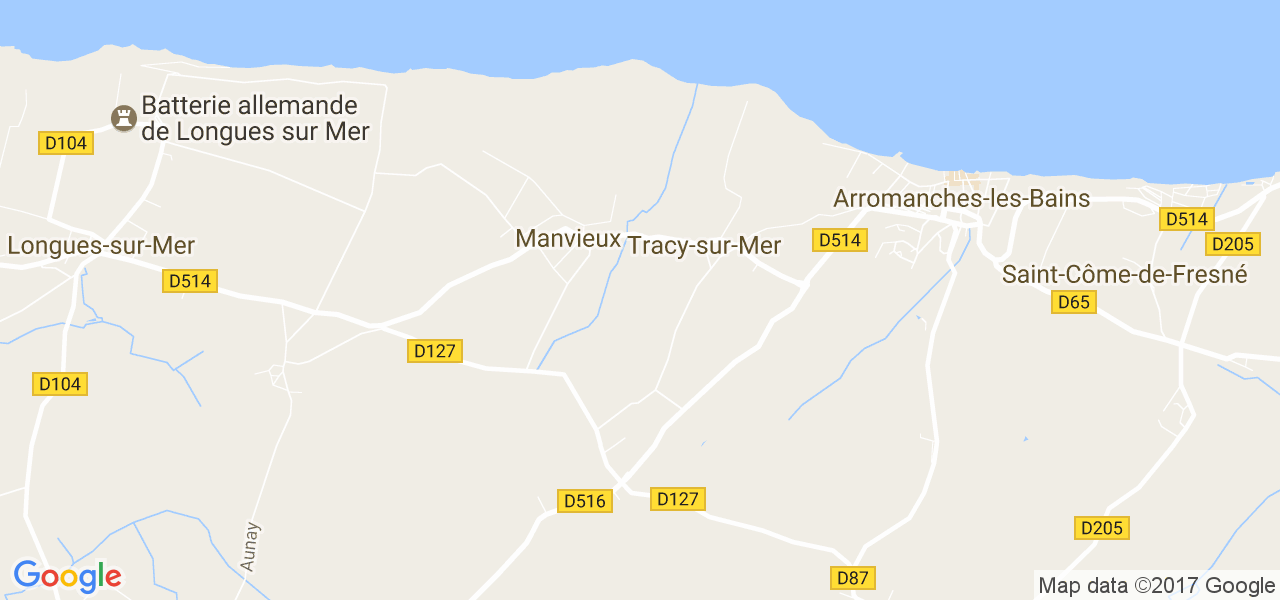 map de la ville de Tracy-sur-Mer