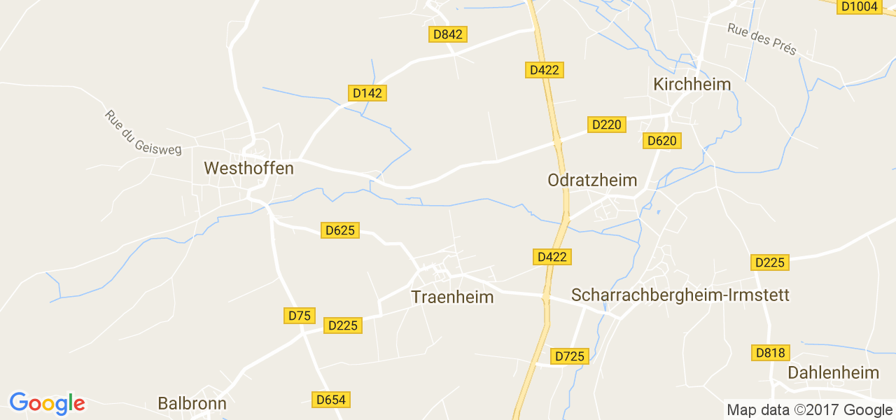 map de la ville de Traenheim