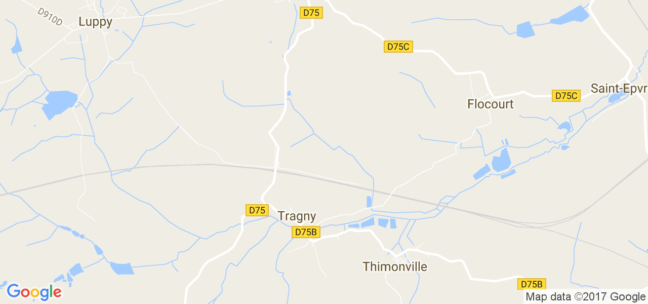 map de la ville de Tragny