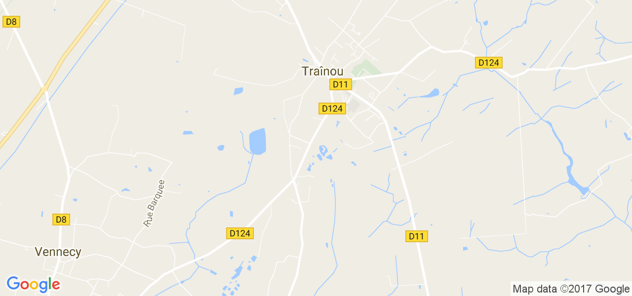 map de la ville de Traînou