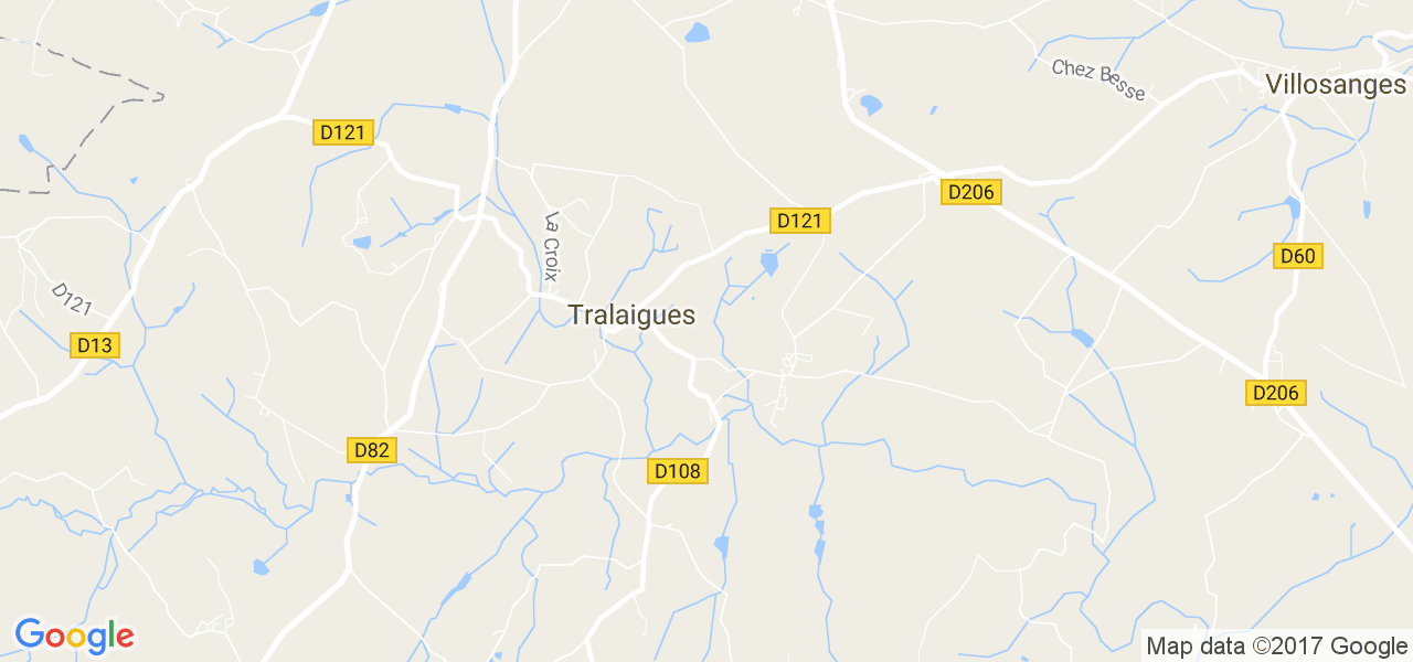 map de la ville de Tralaigues