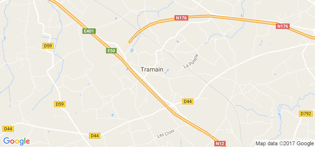 map de la ville de Tramain